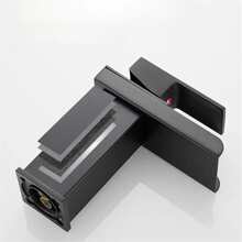 Xuyên biên giới Bồn rửa chén Ve áo lớn Vòi Với Rộng Vòi phun , Thép không gỉ Gương , Hình vuông Uốn cong Cái cổ , Lạnh Và Nước nóng Vỗ nhẹ Đối với Phòng tắm Chậu rửa mặt - màu đen - Xem 5