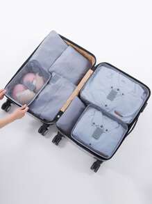 7pcs/set Luggage Organizer Bags, Suitable For Suitcase - Grey - View 2
