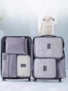 7pcs/set Luggage Organizer Bags, Suitable For Suitcase - Grey - View 1