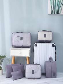 7pcs/set Luggage Organizer Bags, Suitable For Suitcase - Grey - View 3
