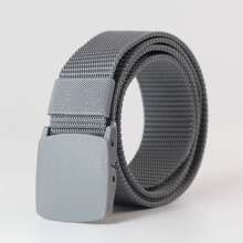 1入組男士灰色的顏色汽車扣飾運動牛仔褲皮帶 - 灰色 - 查看 2