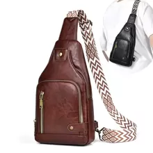 Men Crossbody Shoulder Chest Bag Sling Backpack Fashion Retro Travel Male Messenger Bag Crossbody Bag Sling Bag Shoulder Bag Back To School Backpack For High School Students Side Bag Black Bag Minimalist Old Money Style Business Casual Carry On College Bag Fathers Day Gifts Summer Dad Vintage Bag FreshmanFor Books Multi-Functional Dorm University - Brown - View 1