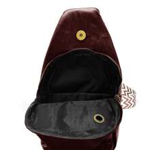 Men Crossbody Shoulder Chest Bag Sling Backpack Fashion Retro Travel Male Messenger Bag Crossbody Bag Sling Bag Shoulder Bag Back To School Backpack For High School Students Side Bag Black Bag Minimalist Old Money Style Business Casual Carry On College Bag Fathers Day Gifts Summer Dad Vintage Bag FreshmanFor Books Multi-Functional Dorm University - Brown - View 7