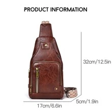 Men Crossbody Shoulder Chest Bag Sling Backpack Fashion Retro Travel Male Messenger Bag Crossbody Bag Sling Bag Shoulder Bag Back To School Backpack For High School Students Side Bag Black Bag Minimalist Old Money Style Business Casual Carry On College Bag Fathers Day Gifts Summer Dad Vintage Bag FreshmanFor Books Multi-Functional Dorm University - Brown - View 6