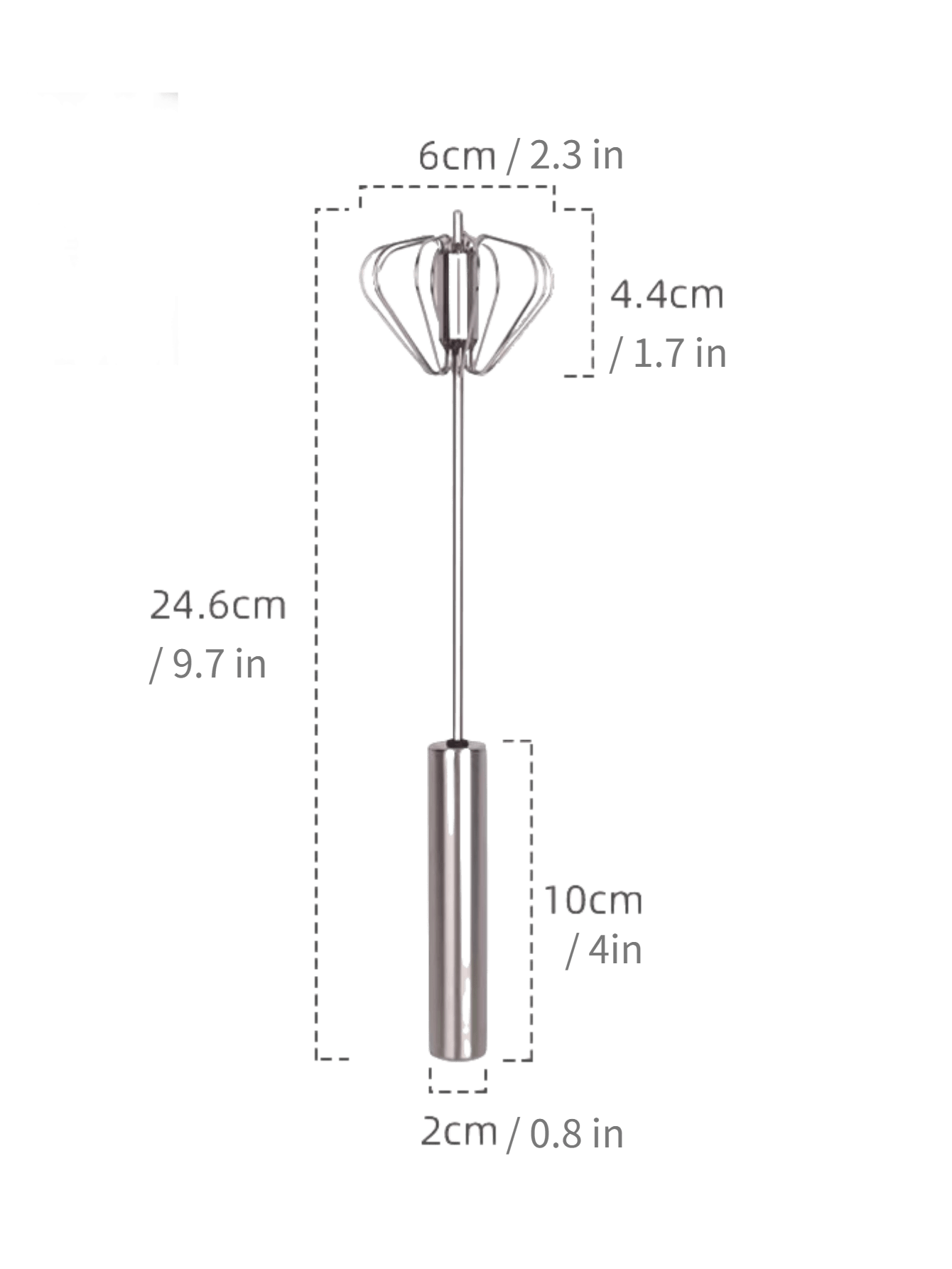 Stainless Steel Semiautomatic Egg Beater, Rotating Cream & Egg Mixer