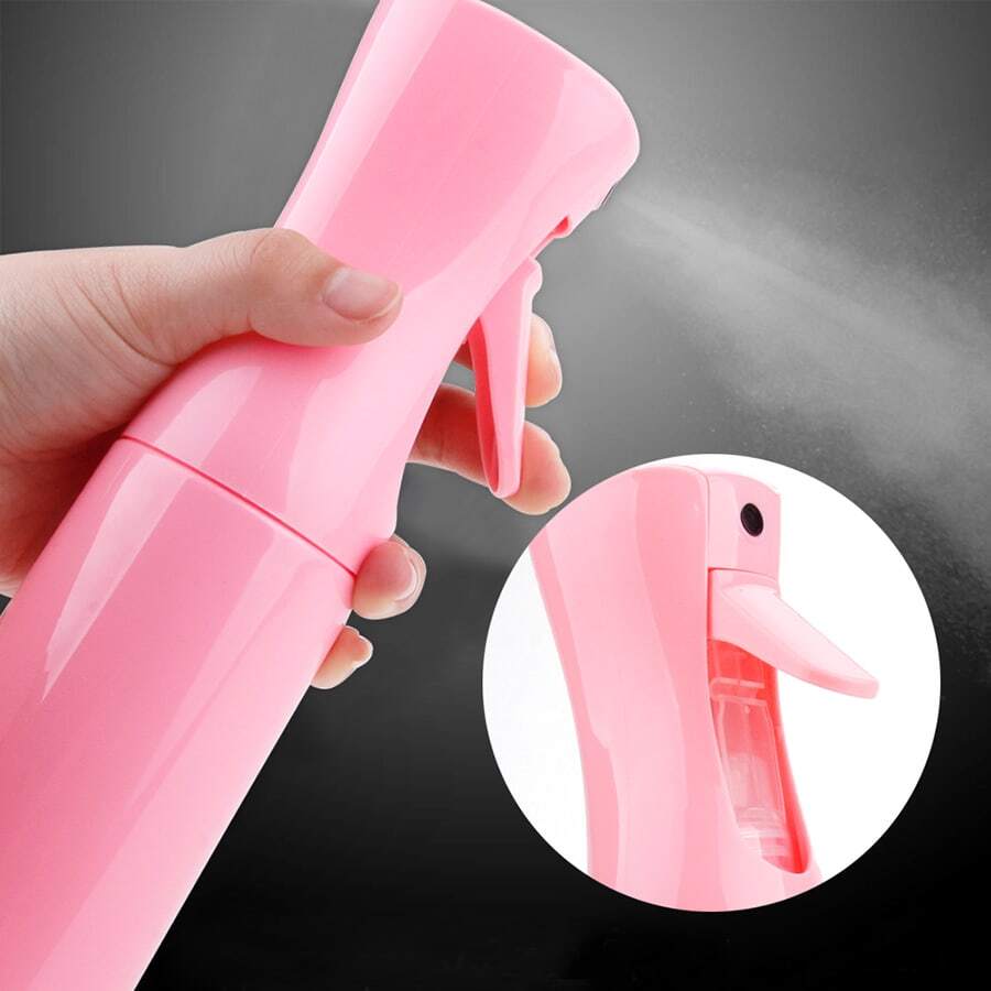 200ml Hair Spray Bottle For Styling, Plastic Water Sprayer With High Continuous Pressure - Pink - View 1