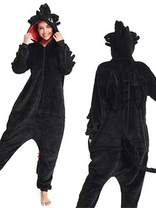 Pijama (Disfraz) de hombre o mujer de Furia Nocturna - Negro - Ver 2