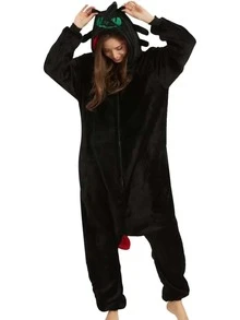 Pijama (Disfraz) de hombre o mujer de Furia Nocturna - Negro - Ver 5