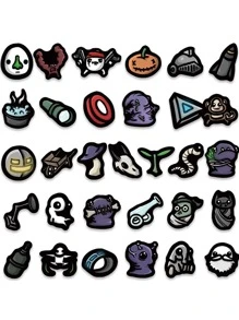 63入組黑暗的遊戲貼紙適用於裝飾手提箱,手機,手提電腦,水瓶子,滑板,萬聖節 - 黑色 - 查看 5