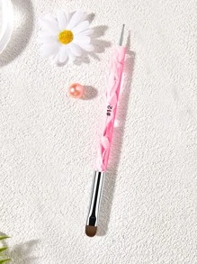 1 chiếc Cọ làm móng tay kiểu Pháp bằng nylon hai đầu màu hồng hoa anh đào cỡ 12/14/16, Món quà tuyệt vời cho Ngày của Mẹ - Màu Hồng baby - Xem 1