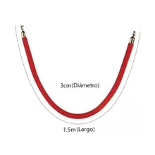 Cuerda Postes Unifilas Gancho Dorado Delimitador Filas 2 Piezas - Rojo - Ver 4