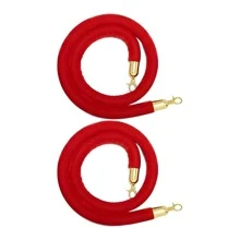 Cuerda Postes Unifilas Gancho Dorado Delimitador Filas 2 Piezas - Rojo - Ver 1