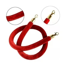 Cuerda Postes Unifilas Gancho Dorado Delimitador Filas 2 Piezas - Rojo - Ver 3
