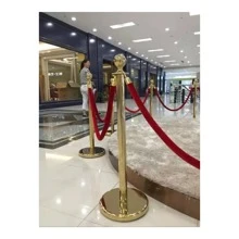 Cuerda Postes Unifilas Gancho Dorado Delimitador Filas 2 Piezas - Rojo - Ver 7