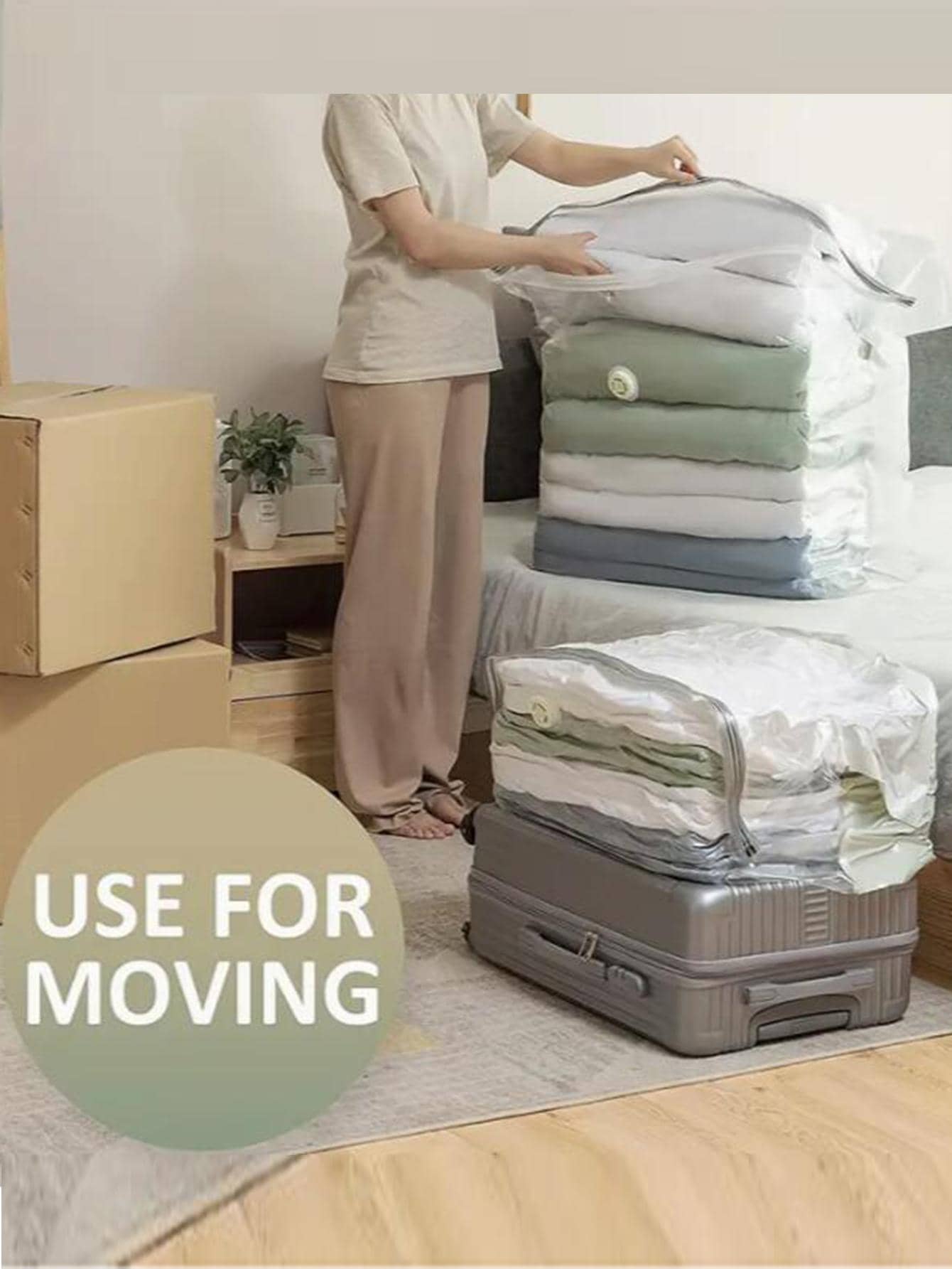 1 pc 3D Vacuum Storage Bags, Space Saver Closet Organizers, Free Up 80