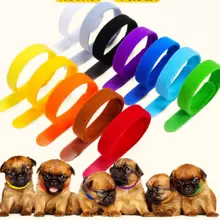 20pcs/pack Newborn Pet Identification Collar With Soft Fur, For Puppy And Kitten - Multicolor - View 2