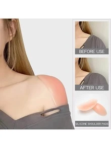可拆卸矽膠墊肩,自黏式肩膀保護,美麗肩膀貼紙 - 粉色 - 查看 3
