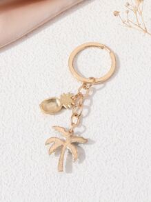 Llavero tropical estilo árbol de coco & piña en forma de - Amarillo - Ver 2