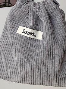 帶有字母貼花裝飾的鍵迷你短襪,適用於婚禮糖果袋配件拉線袋,禮品袋,好東西袋,聚會袋裝糖果 - 灰色 - 查看 3