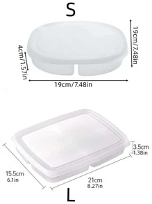 1入組4隔間帶蓋廚房收納盒,透明,防塵和密封,合適的適用於冰箱保存 - 無色 - 查看 2