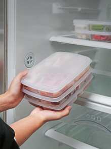 1入組4隔間帶蓋廚房收納盒,透明,防塵和密封,合適的適用於冰箱保存 - 無色 - 查看 7