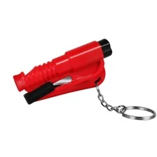 1pc Red Mini Hammer Spring-Loaded Glass Breaker Multi-Functional Keychain One Second To Break Windows Escape Tool, Suitable For Car Owners And Home Use - Red - View 1