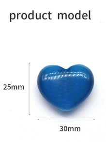 1入組隨機顏色天然石頭愛心形狀裝飾物裝飾用品家庭擺設首飾類25x30mm - 彩色 - 查看 4