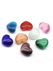 1入組隨機顏色天然石頭愛心形狀裝飾物裝飾用品家庭擺設首飾類25x30mm - 彩色 - 查看 1