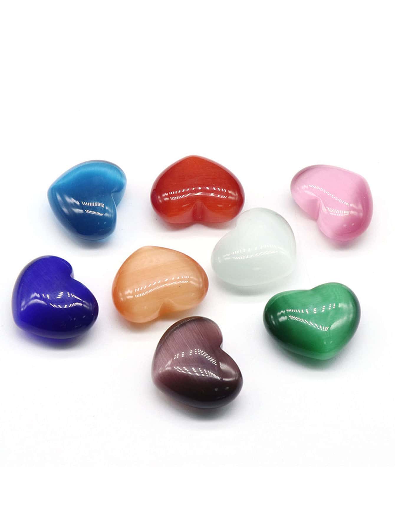 1入組隨機顏色天然石頭愛心形狀裝飾物裝飾用品家庭擺設首飾類25x30mm - 彩色 - 查看 1