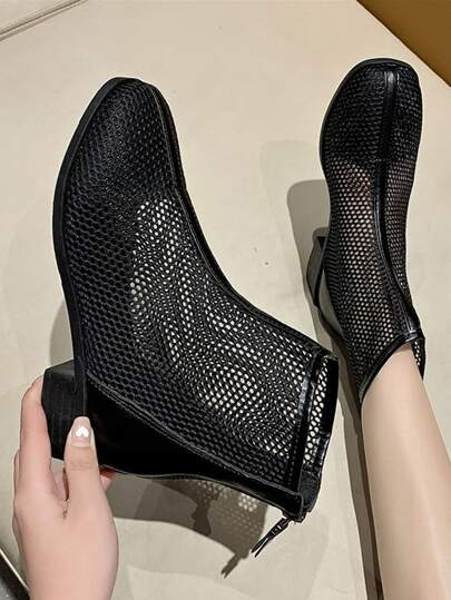 New Summer Mesh Breathable Women's Sandals, Fashionable High-heeled Women's Shoes For Casual Wear