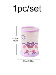 1 bộ + 1 Miếng Phim hoạt hình sáng tạo Gấp lại Tròn Ngăn đựng bút , Hộp lưu trữ văn phòng phẩm Đối với Sinh viên Bàn văn phòng Tổ chức - Màu tím - Xem 2