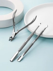 1入組指甲剪和2入組表皮推,3入組不銹鋼死皮拆卸工具適合女士,男士和老者