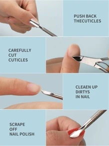 1入組指甲剪和2入組表皮推,3入組不銹鋼死皮拆卸工具適合女士,男士和老者