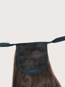 ZURO Brown Curly Wrap Around Ponytail Dark Brown Hair Extensions 24 Inches Long Hairpiece For Women Girl Gift - Brown - View 5