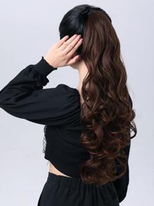 ZURO Brown Curly Wrap Around Ponytail Dark Brown Hair Extensions 24 Inches Long Hairpiece For Women Girl Gift - Brown - View 4