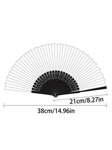 Abanico de seda plegable con decoración de flecos, accesorio tradicional chino clásico portátil para el disfraz, 1 pieza de patrón aleatorio en color rosa, mejor para regalo