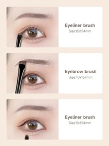 Set de brochas de maquillaje para ojos, 3 piezas portátiles de brochas cosméticas para mujeres, set de brochas, kit de brochas de maquillaje, set completo de maquillaje, set de brochas de maquillaje, kit de maquillaje completo, kit de brochas, set de brochas de maquillaje, set de regalo de maquillaje - Negro - Ver 4