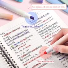 4入組紫色螢光筆,時尚速乾易寫螢光筆辦公使用 - 紫色 - 查看 3