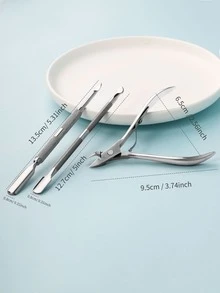 1入組指甲剪和2入組表皮推,3入組不銹鋼死皮拆卸工具適合女士,男士和老者