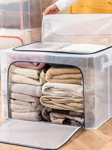 Box. Storage Organizer Closet Blankets Toys Clothes Waterproof - Black and White - View 1