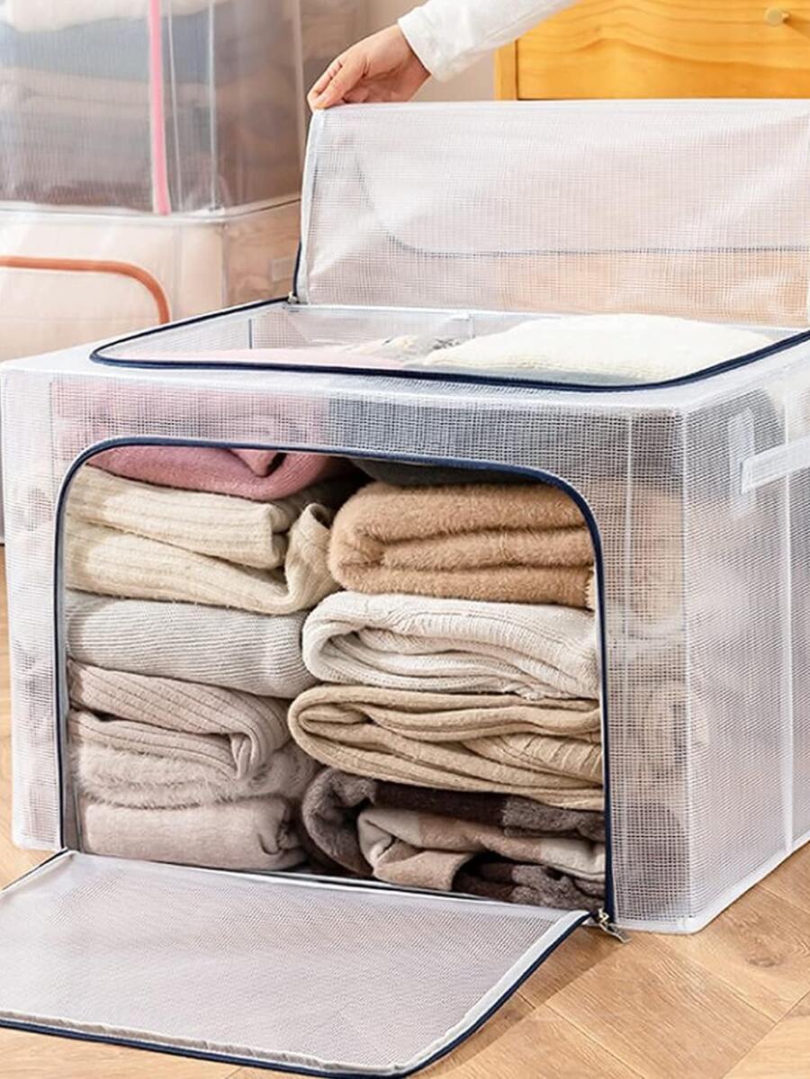 Box. Storage Organizer Closet Blankets Toys Clothes Waterproof - Black and White - View 1