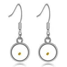 圓形吊墜種子耳環適合女士,不銹鋼懸垂耳環 - Y582-圓形 - 查看 1