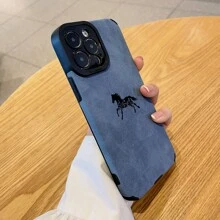 Étui de téléphone antichute avec motif cheval et pomme