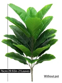 1 件人造热带叶子植物，76 厘米/29.92 英寸 18/21 片叶子装饰性棕榈叶逼真绿色植物，适用于室内家居装饰、情人节、礼物 - 杏色 - 查看 7