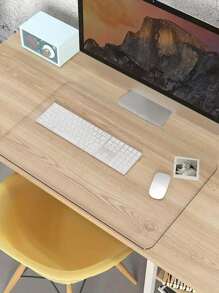 1pc Soft Glass Tablecloth Waterproof Anti-oil Disposable Transparent Table Protector For Coffee Table/desk - Clear - View 2