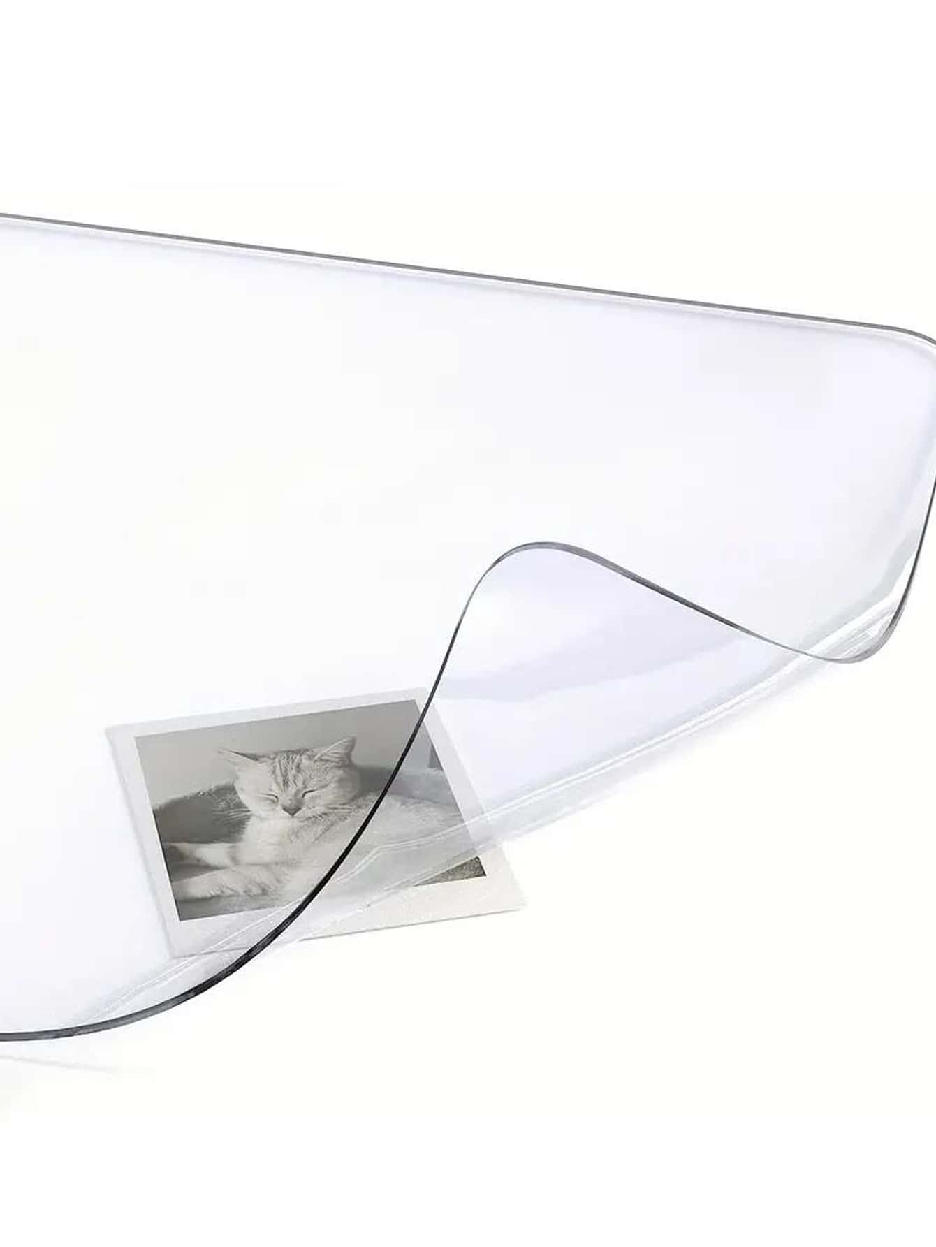 1pc Soft Glass Tablecloth Waterproof Anti-oil Disposable Transparent Table Protector For Coffee Table/desk - Clear - View 1