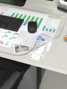 1pc Soft Glass Tablecloth Waterproof Anti-oil Disposable Transparent Table Protector For Coffee Table/desk - Clear - View 5