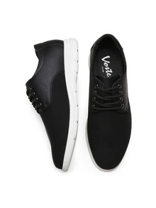 SHOESMALL Men's Casual Shoes Comfortable Mens Dress Sneakers Stylish Business Casual Shoes for Men - màu đen - Xem 5