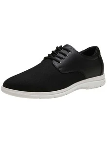 SHOESMALL Men's Casual Shoes Comfortable Mens Dress Sneakers Stylish Business Casual Shoes for Men - màu đen - Xem 1