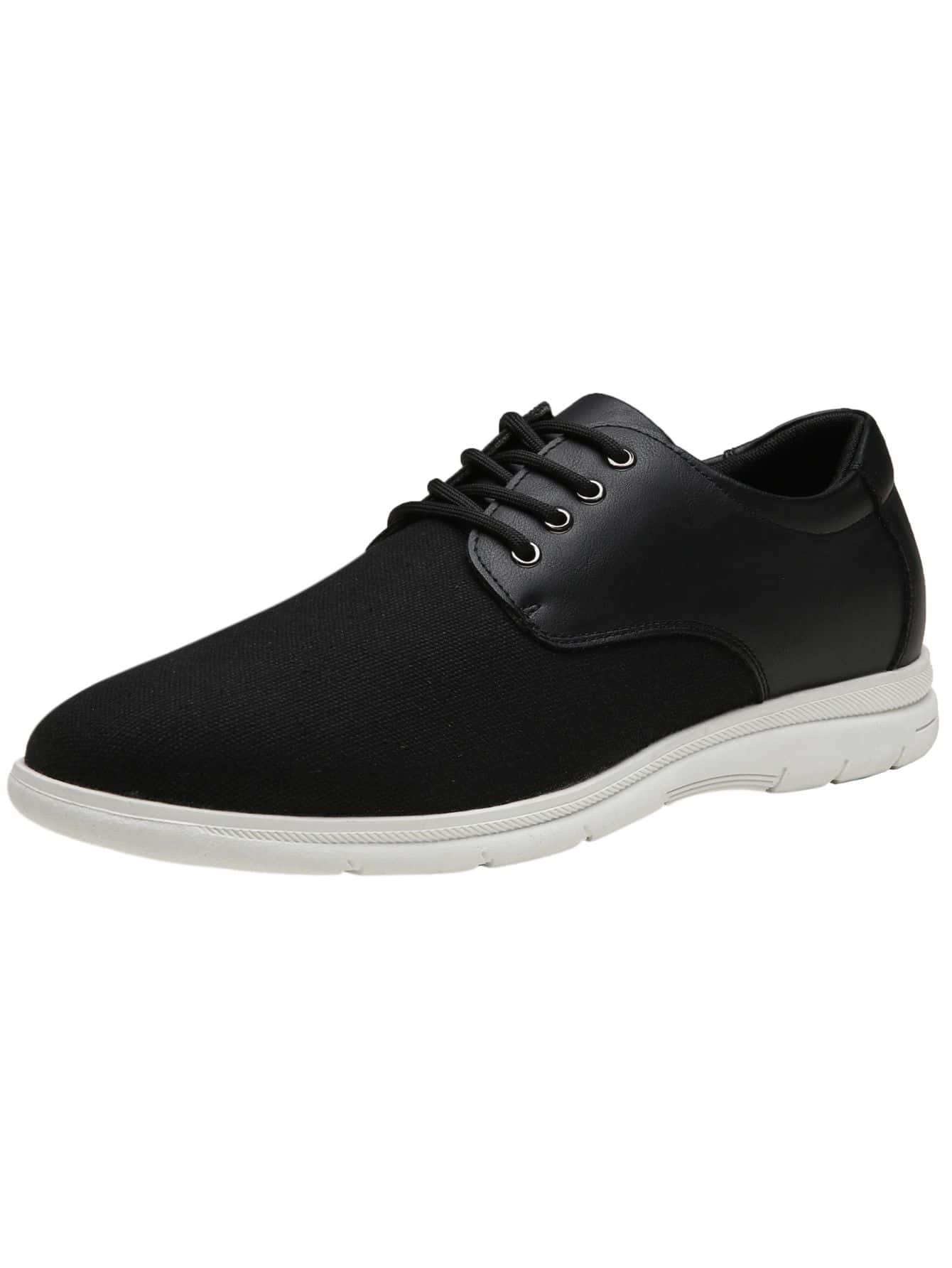 SHOESMALL Men's Casual Shoes Comfortable Mens Dress Sneakers Stylish Business Casual Shoes for Men - màu đen - Xem 1